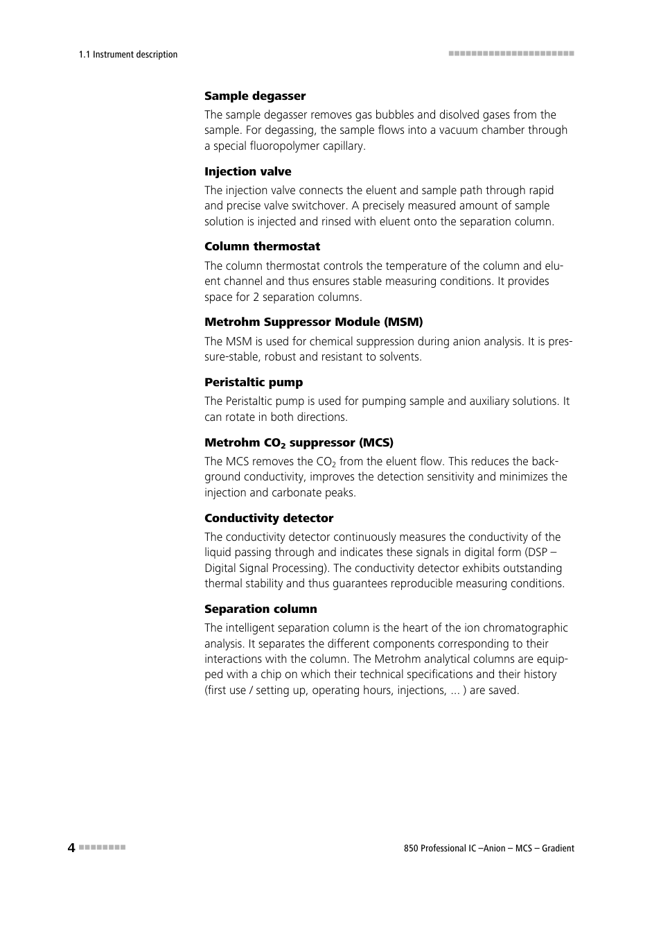 Metrohm 850 Professional IC Anion MCS Gradient User Manual | Page 14 / 143