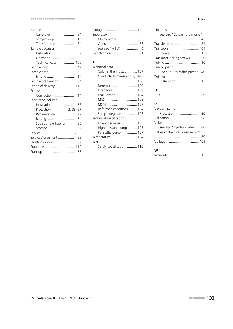 Metrohm 850 Professional IC Anion MCS Gradient User Manual | Page 143 / 143