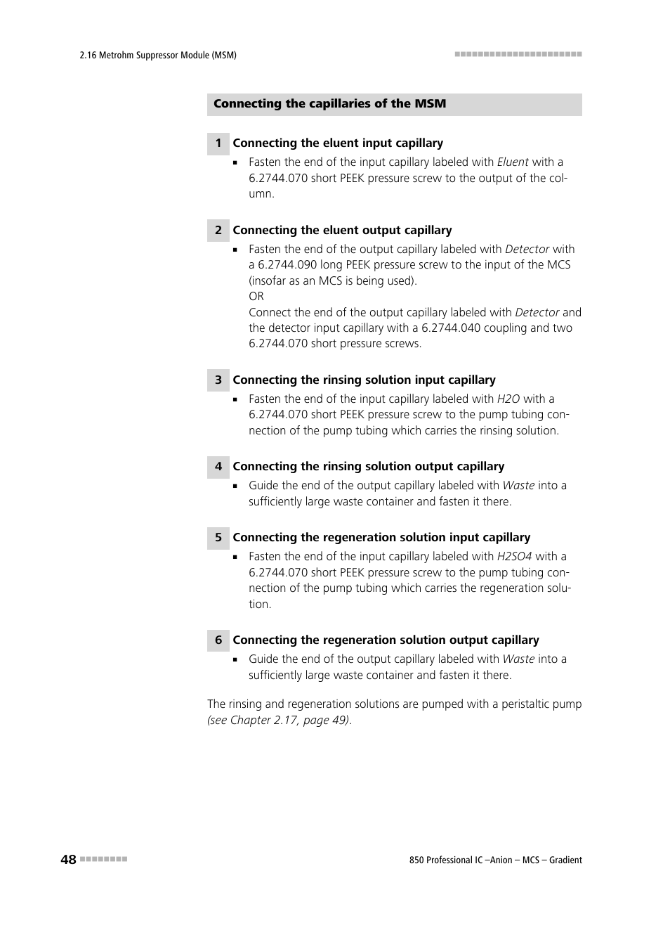 Metrohm 850 Professional IC Anion MCS Gradient User Manual | Page 58 / 143