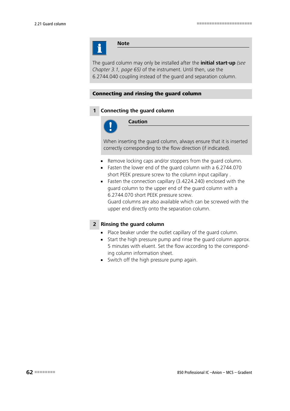 Metrohm 850 Professional IC Anion MCS Gradient User Manual | Page 72 / 143