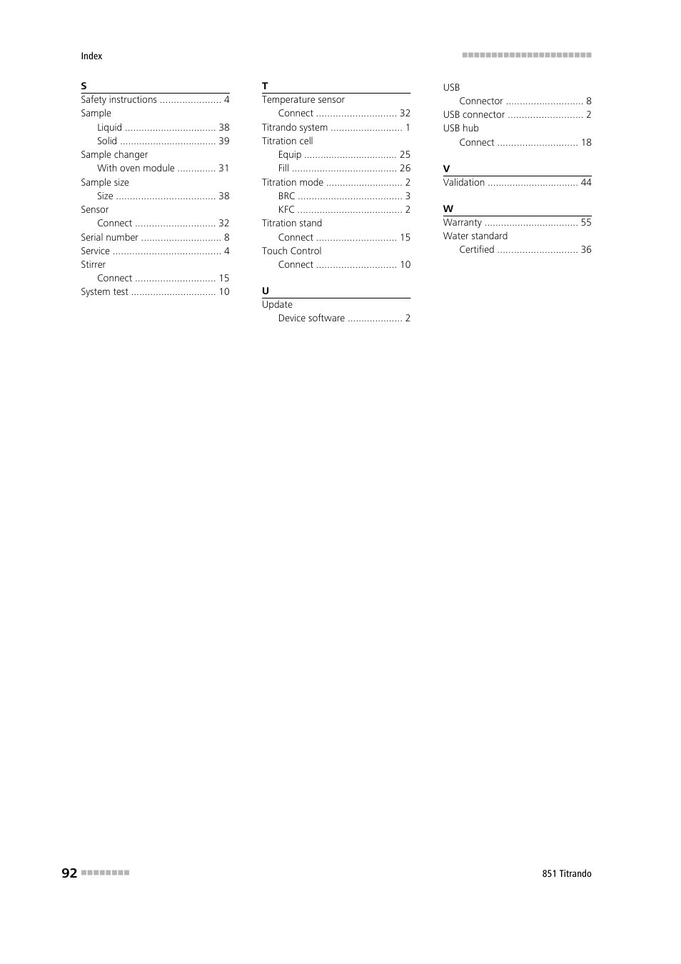 Metrohm 851 Titrando User Manual | Page 100 / 100