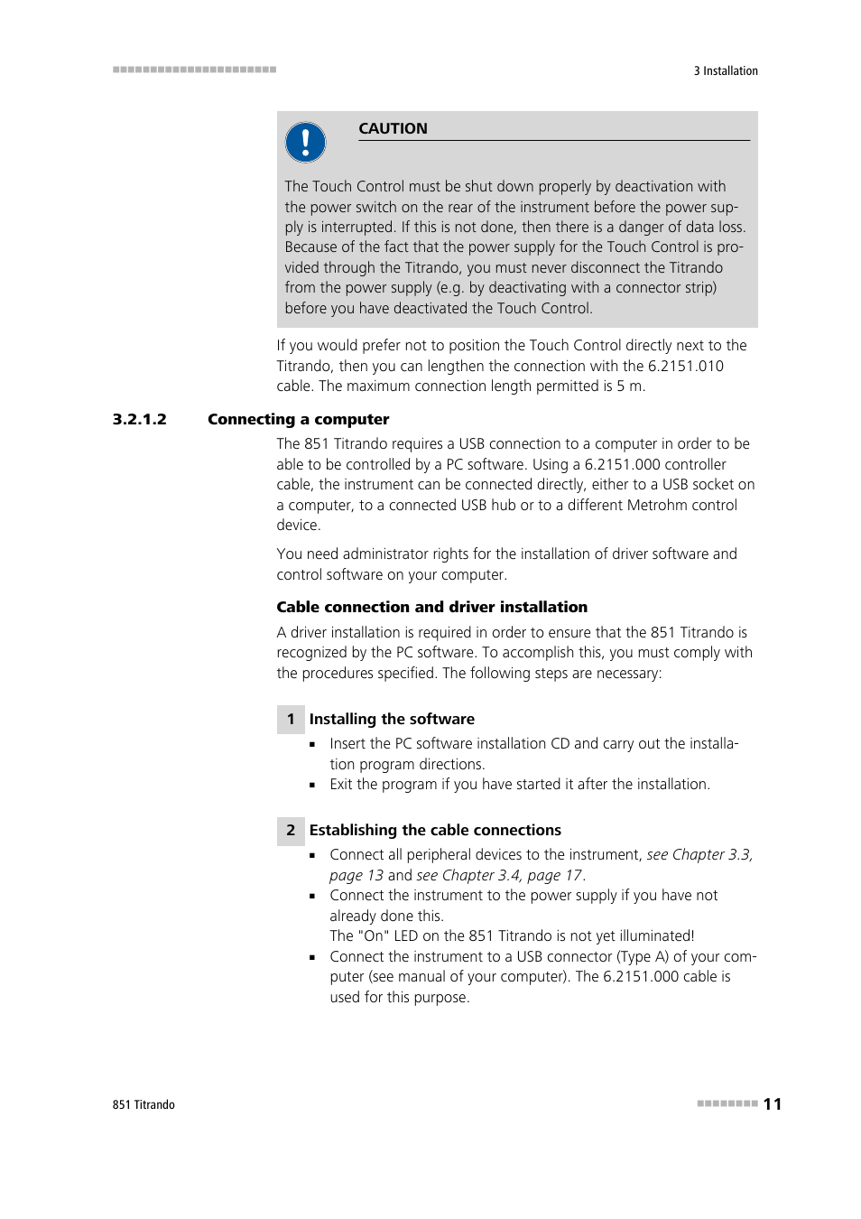 2 connecting a computer | Metrohm 851 Titrando User Manual | Page 19 / 100
