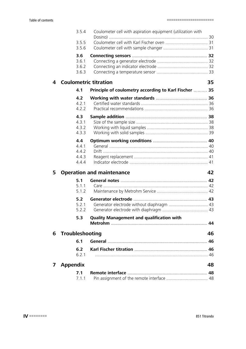 Metrohm 851 Titrando User Manual | Page 6 / 100