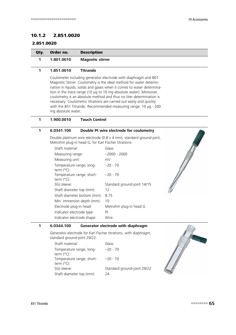 Metrohm 851 Titrando User Manual | Page 73 / 100