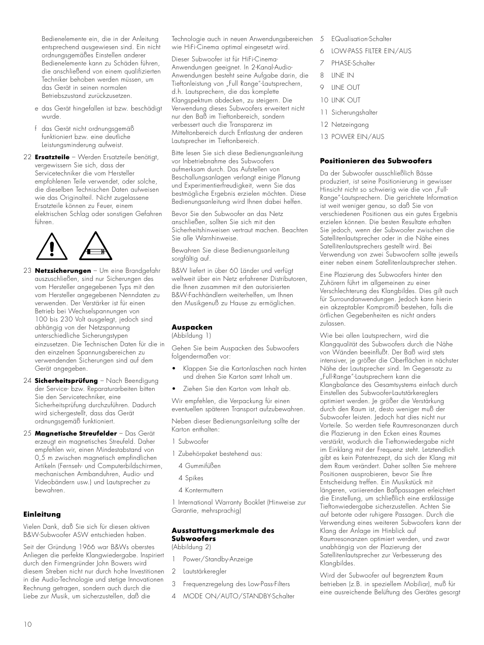 Bowers & Wilkins ASW CM User Manual | Page 13 / 53
