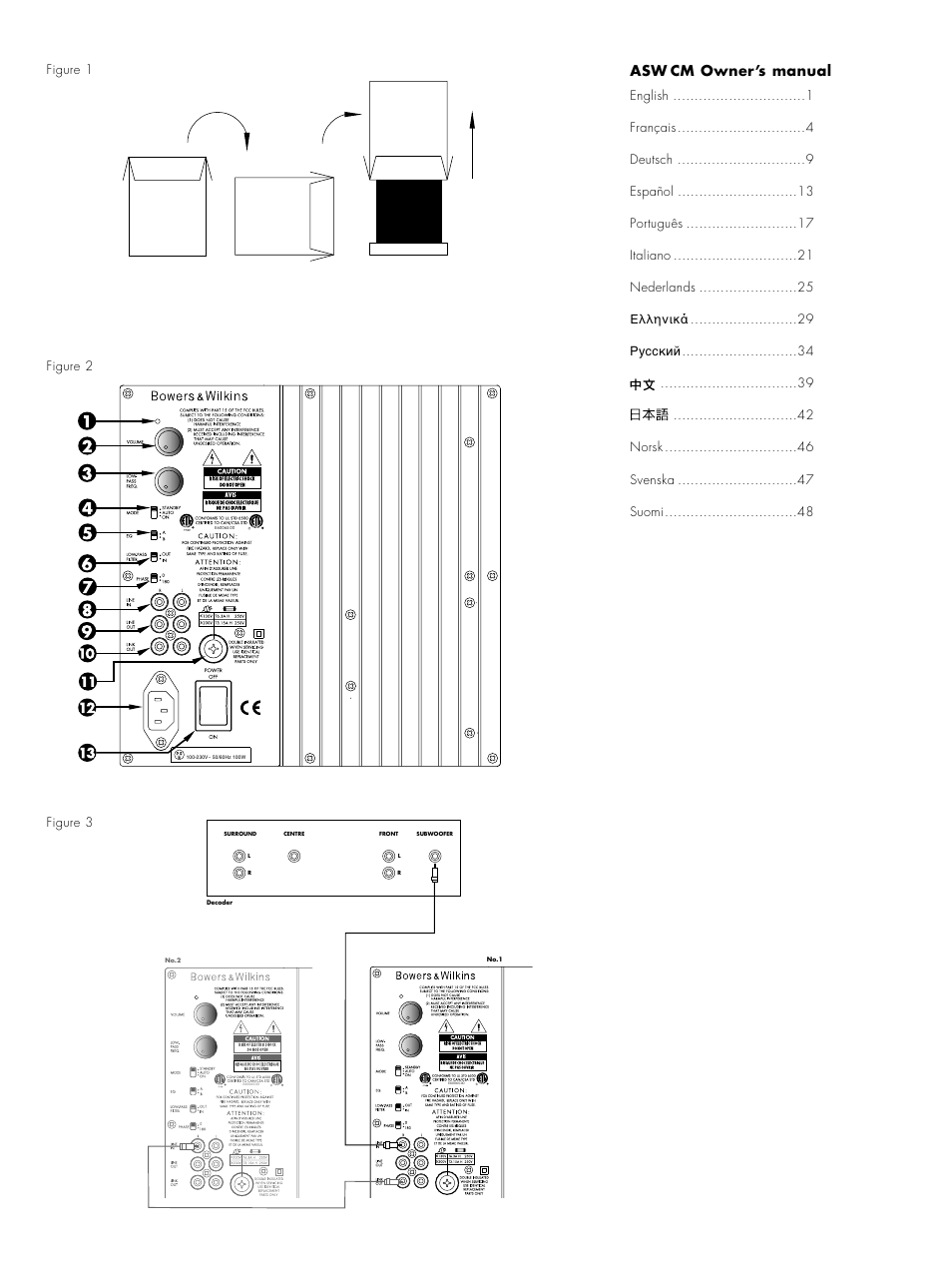 Asw cm owner’s manual | Bowers & Wilkins ASW CM User Manual | Page 2 / 53