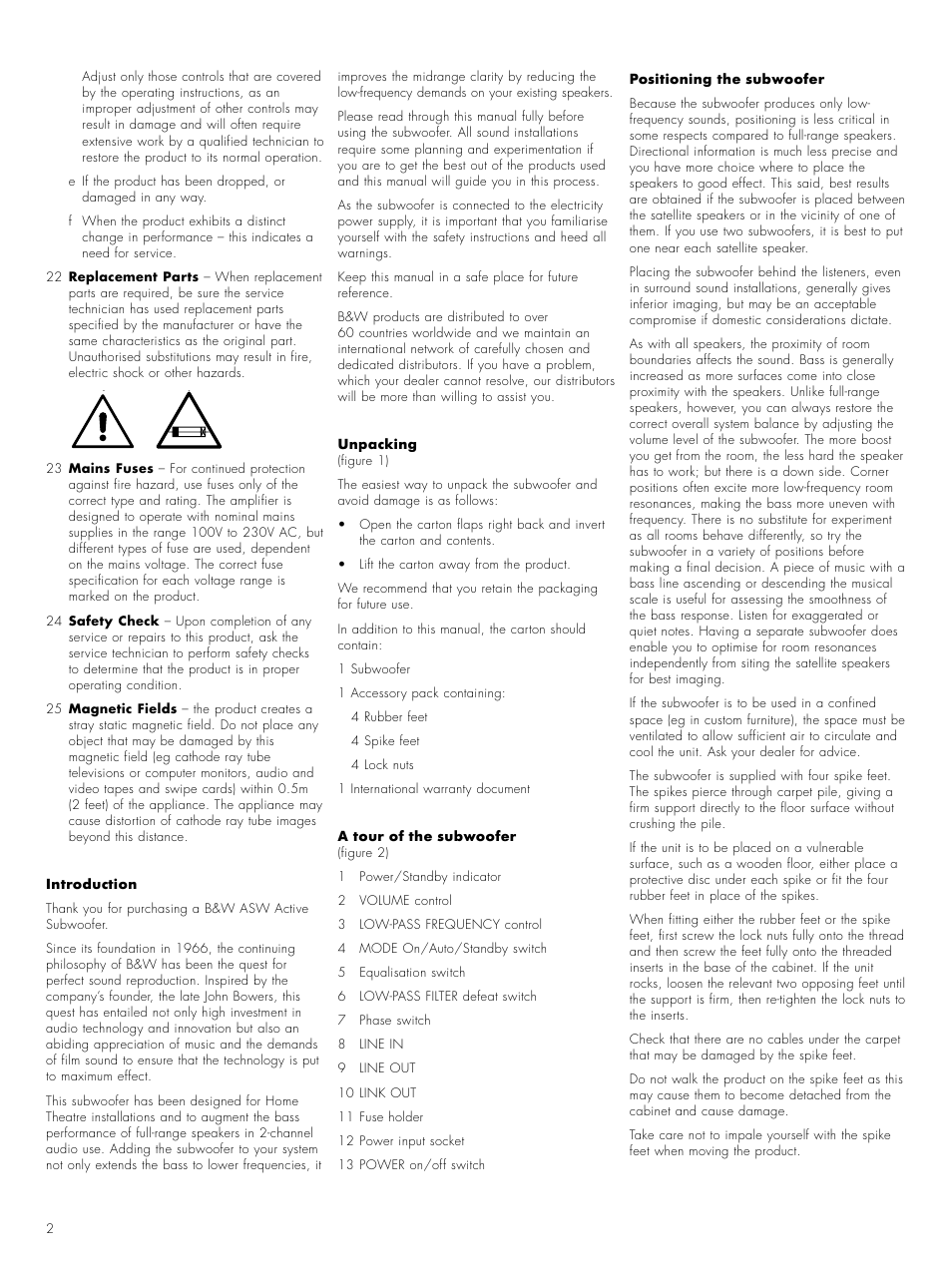 Bowers & Wilkins ASW CM User Manual | Page 5 / 53