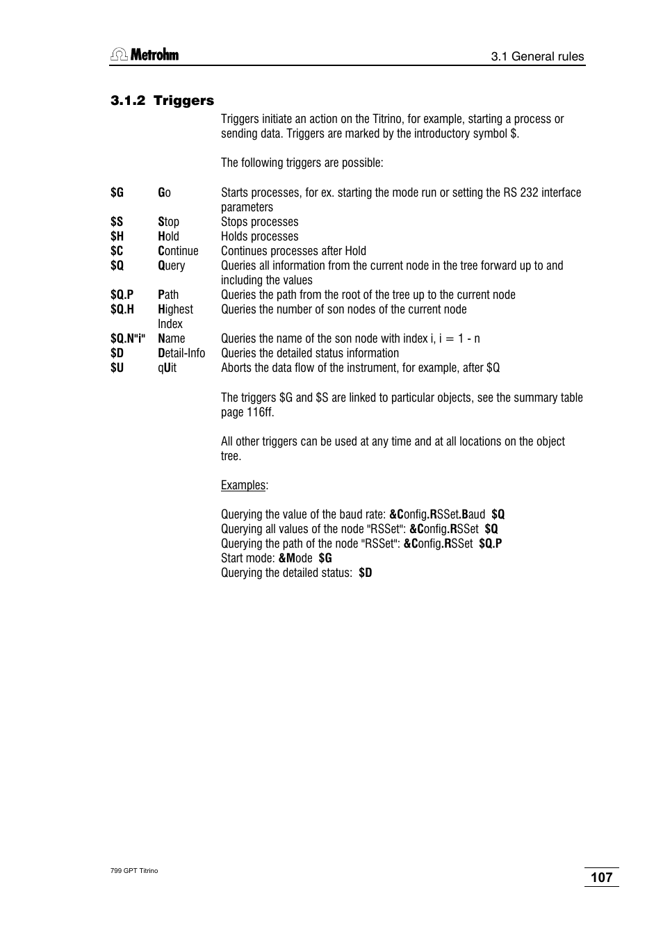 2 triggers | Metrohm 799 GPT Titrino User Manual | Page 111 / 242