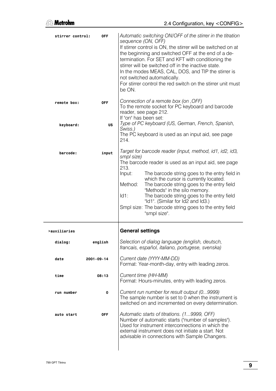 Metrohm 799 GPT Titrino User Manual | Page 13 / 242