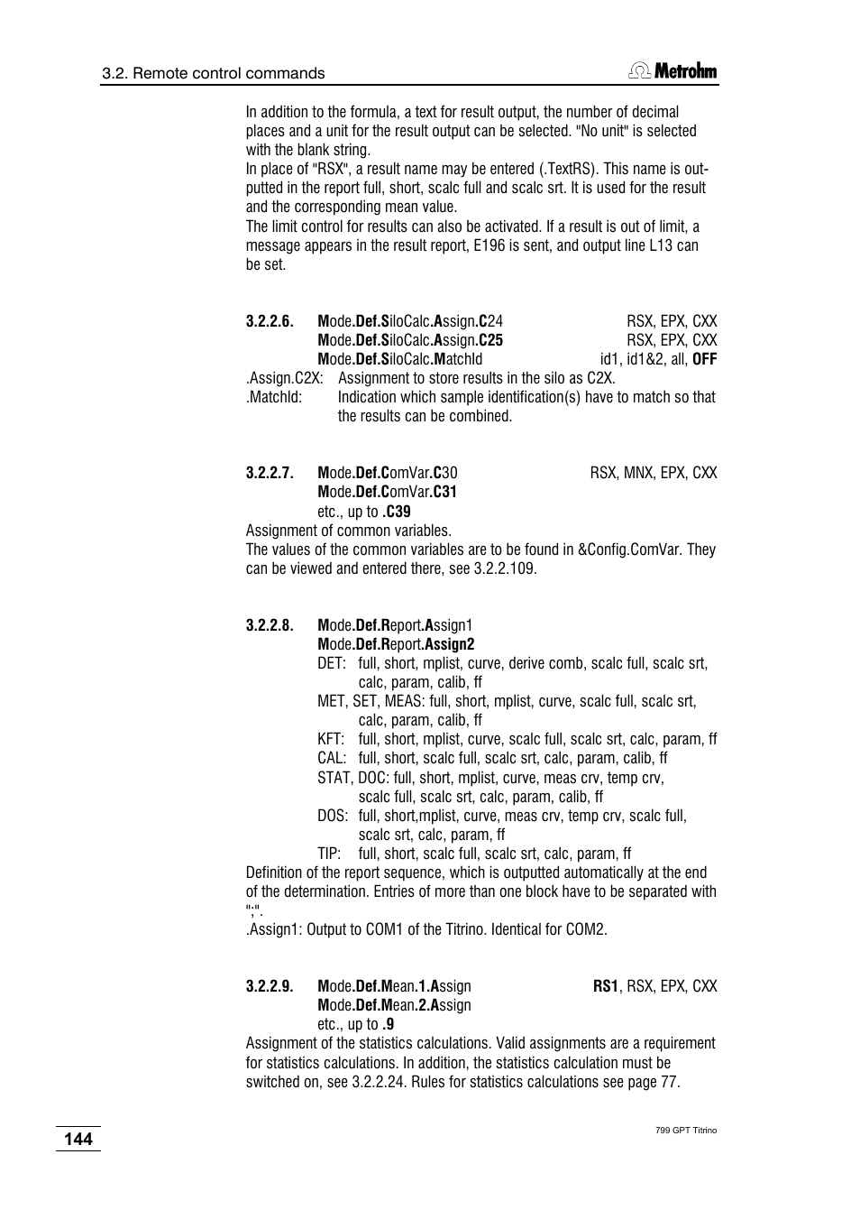 Metrohm 799 GPT Titrino User Manual | Page 148 / 242