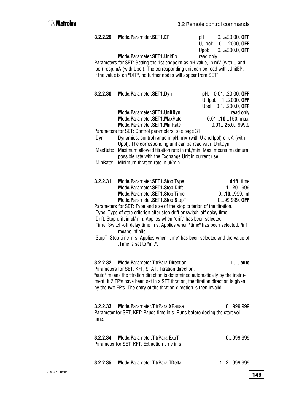 Metrohm 799 GPT Titrino User Manual | Page 153 / 242