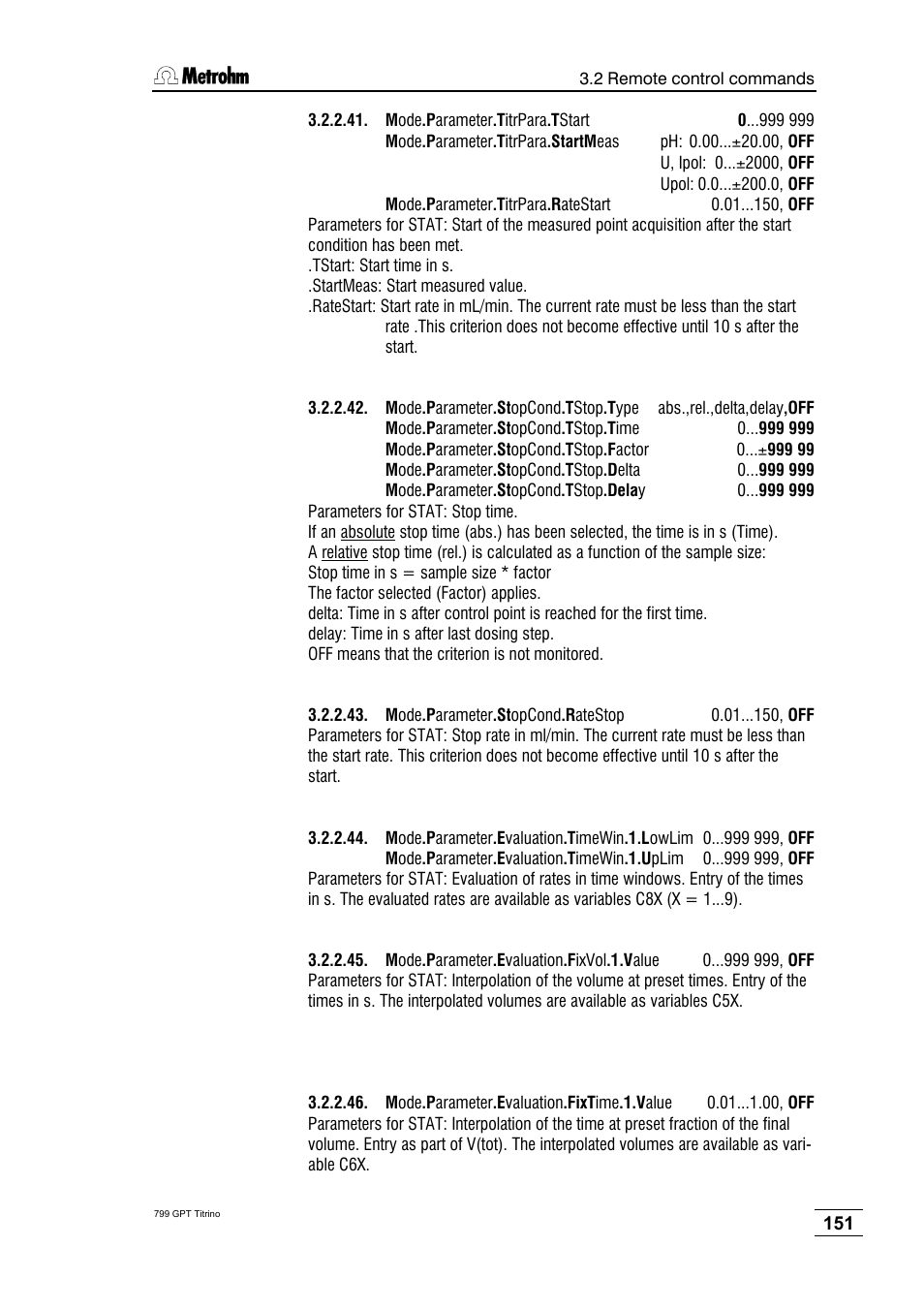 Metrohm 799 GPT Titrino User Manual | Page 155 / 242