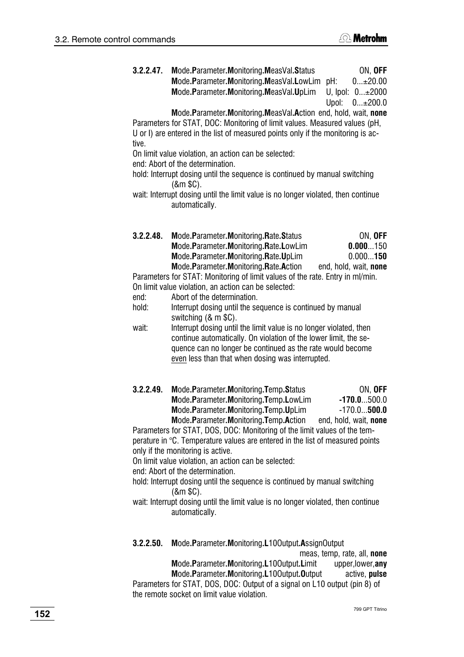 Metrohm 799 GPT Titrino User Manual | Page 156 / 242