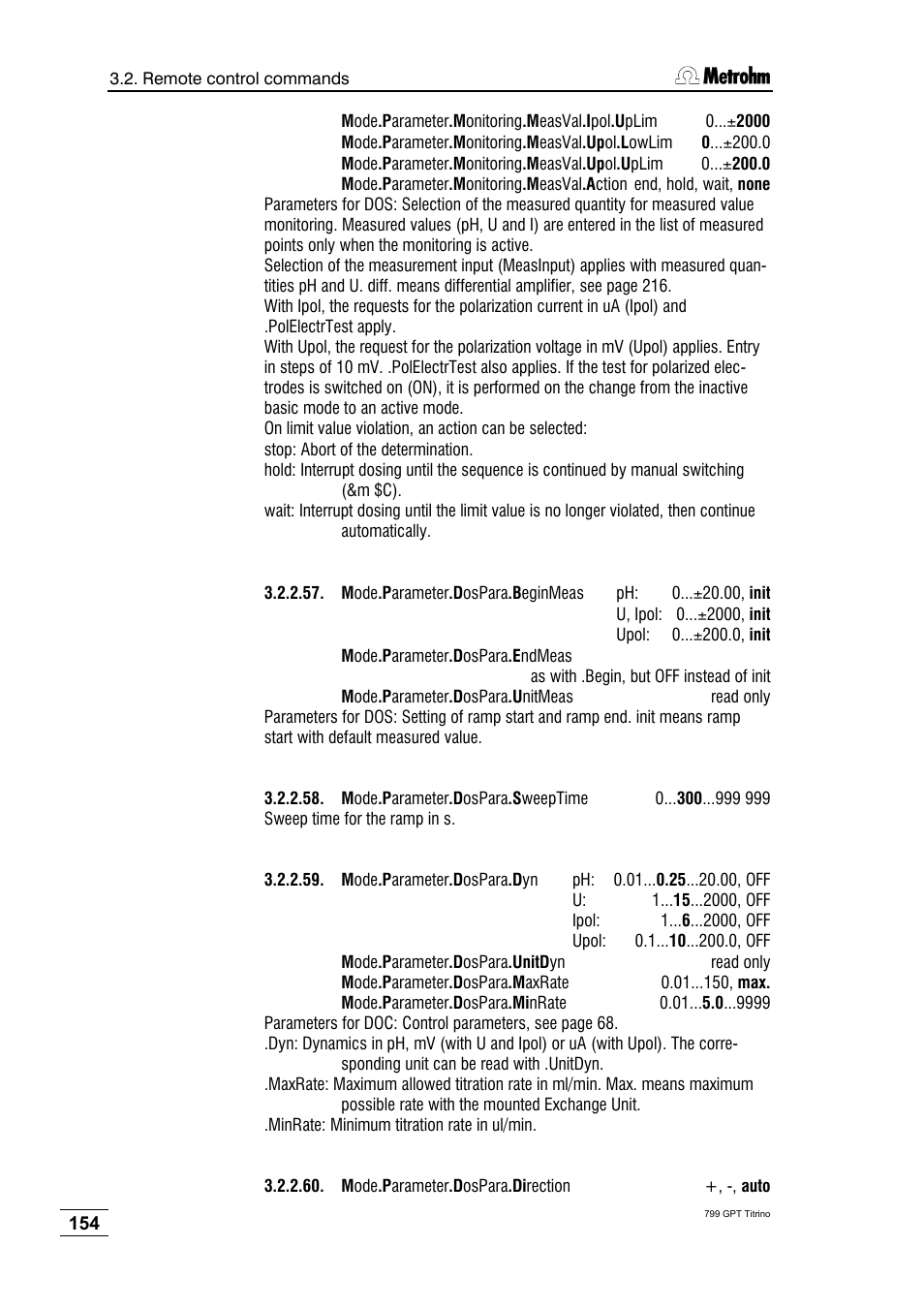 Metrohm 799 GPT Titrino User Manual | Page 158 / 242