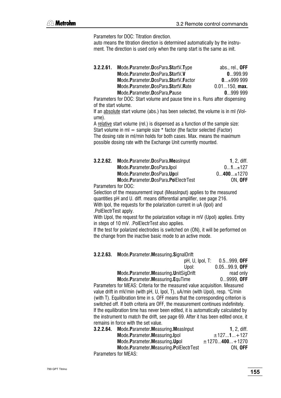 Metrohm 799 GPT Titrino User Manual | Page 159 / 242