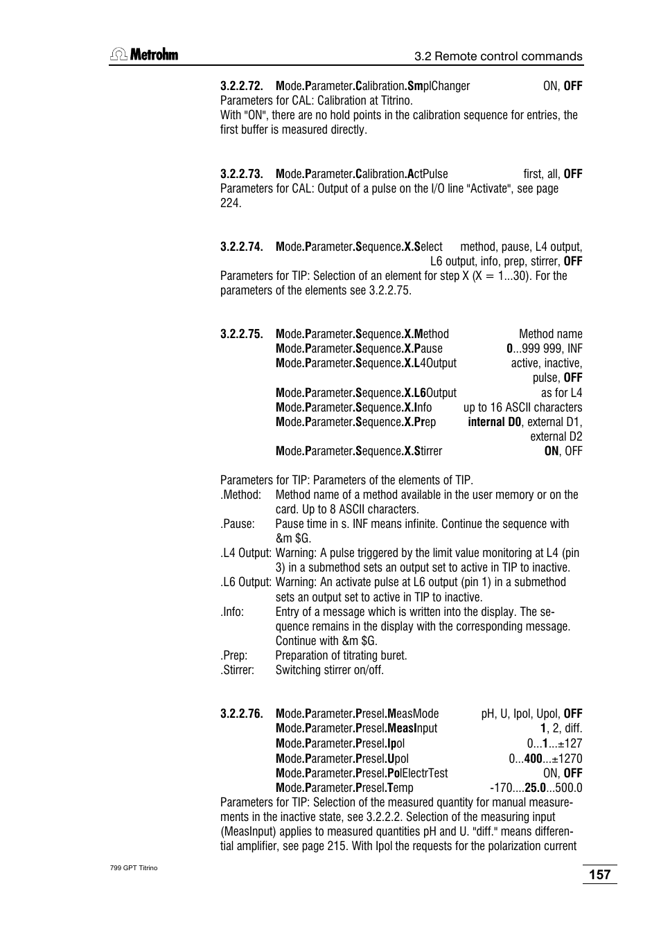 Metrohm 799 GPT Titrino User Manual | Page 161 / 242