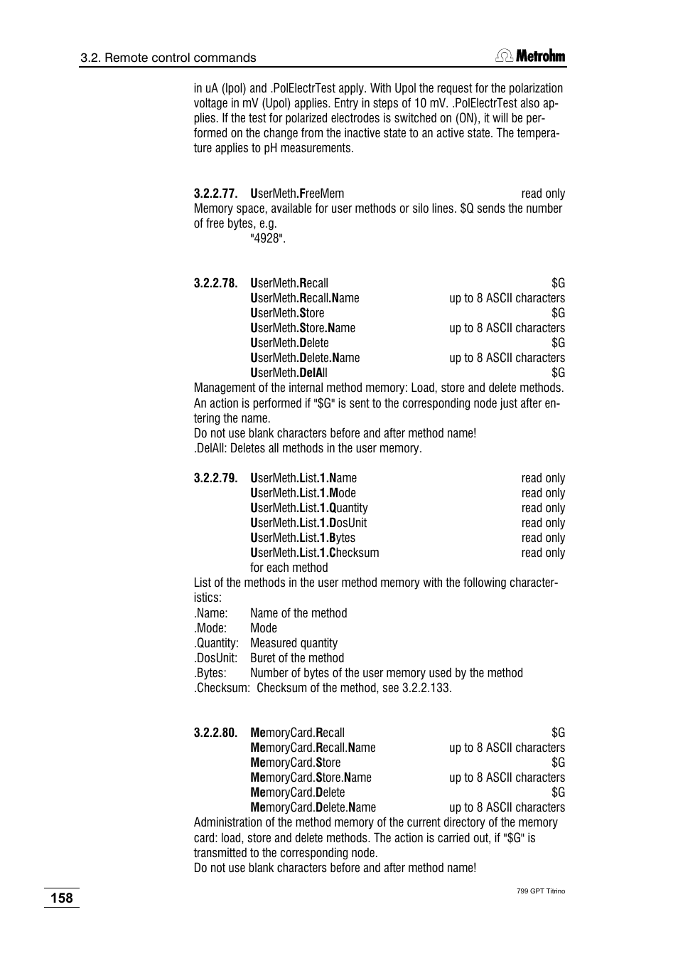 Metrohm 799 GPT Titrino User Manual | Page 162 / 242