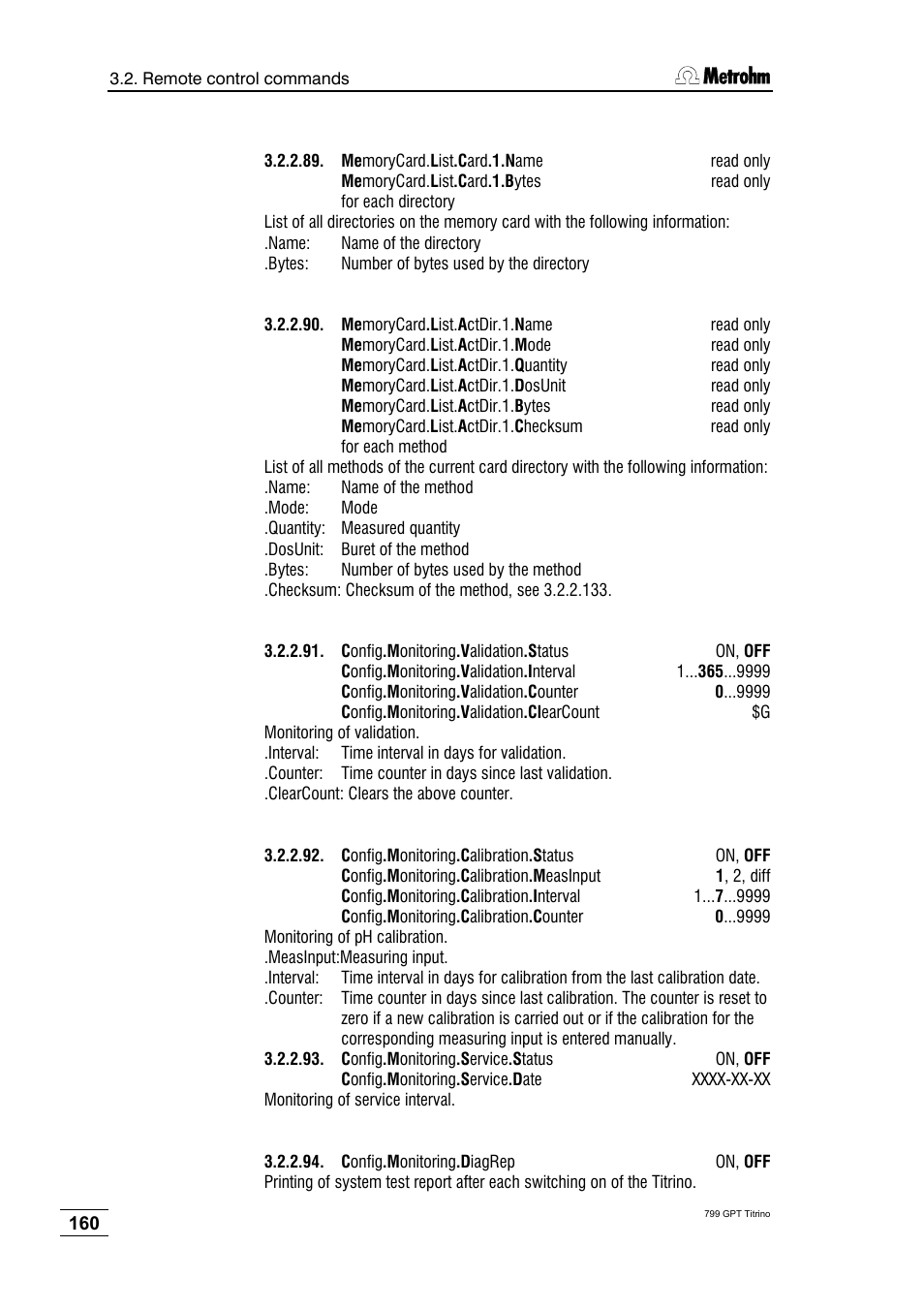 Metrohm 799 GPT Titrino User Manual | Page 164 / 242