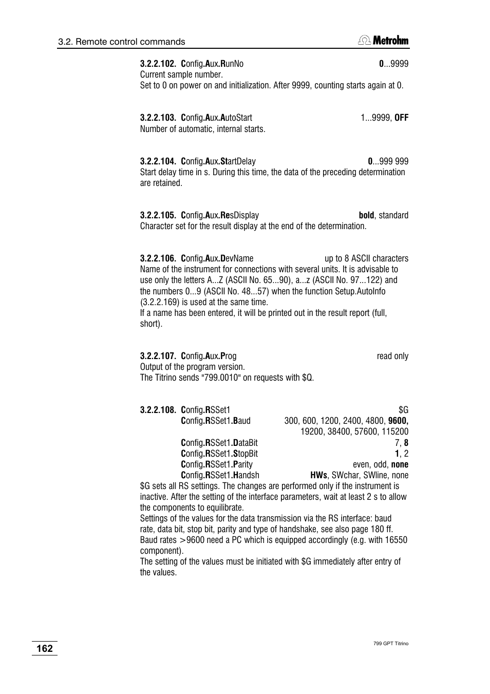 Metrohm 799 GPT Titrino User Manual | Page 166 / 242