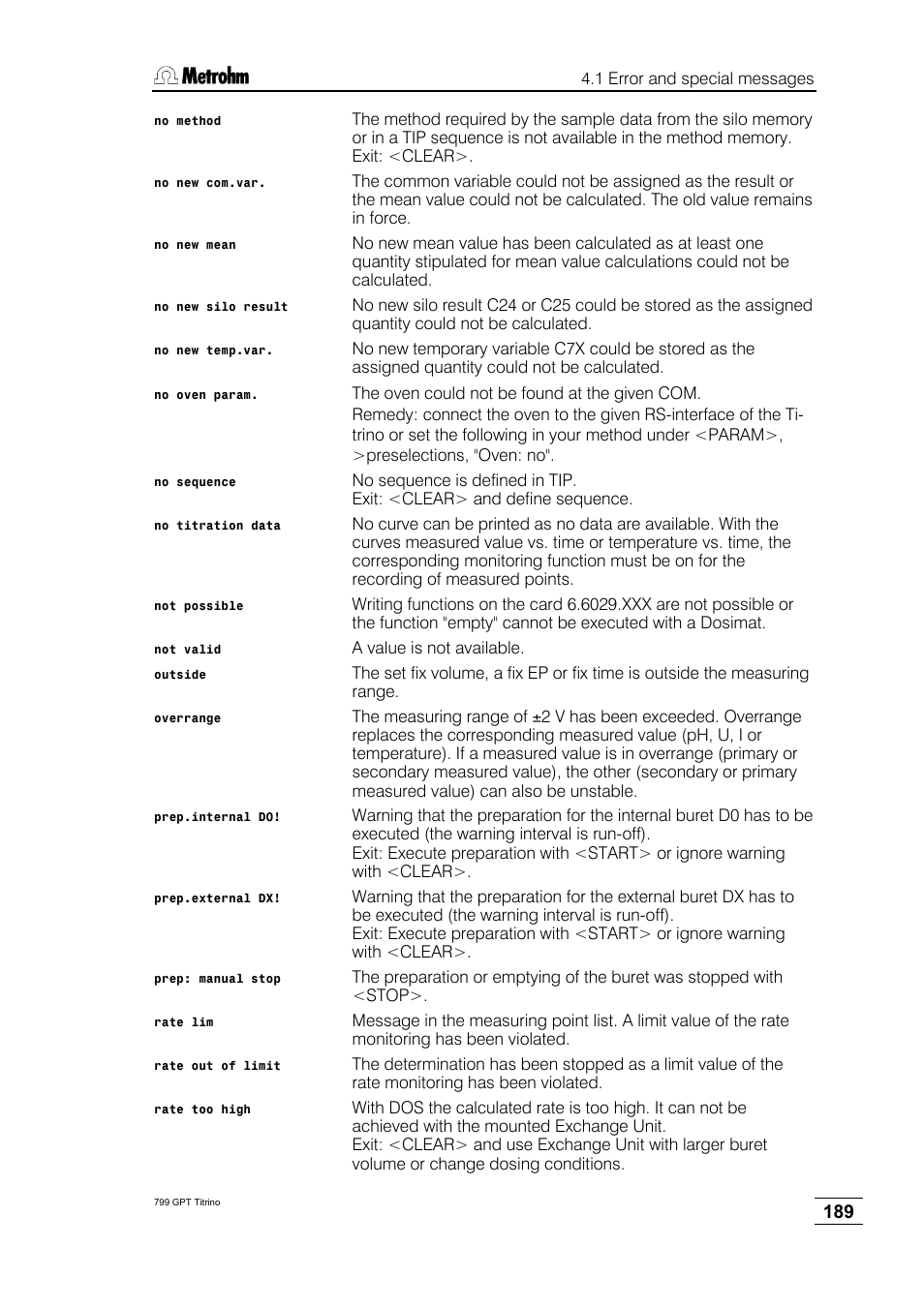 Metrohm 799 GPT Titrino User Manual | Page 193 / 242