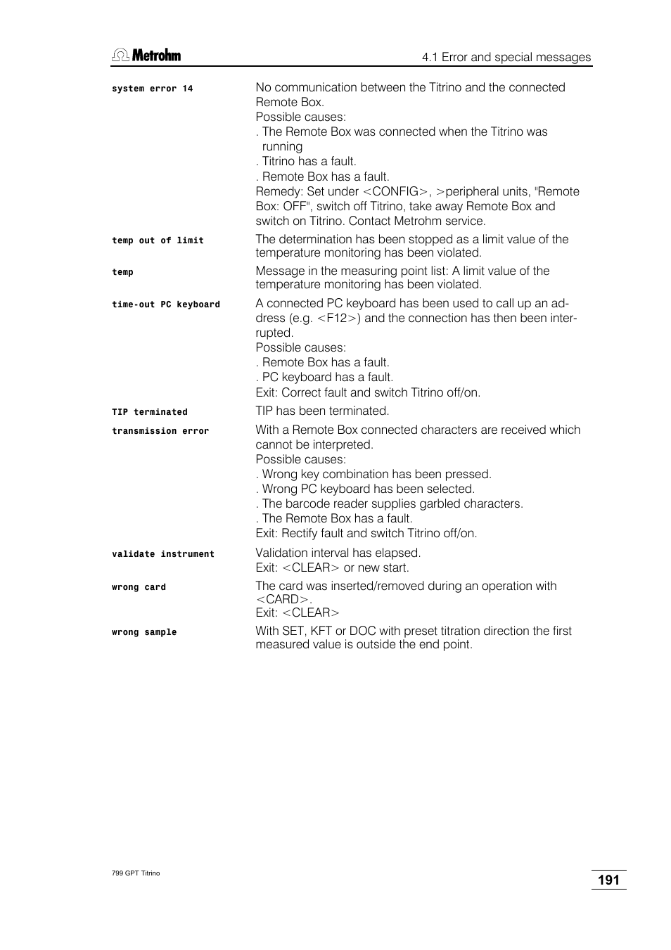 Metrohm 799 GPT Titrino User Manual | Page 195 / 242