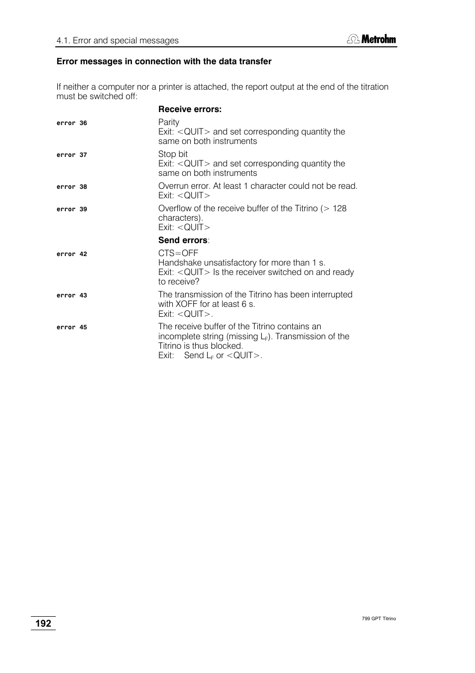Metrohm 799 GPT Titrino User Manual | Page 196 / 242