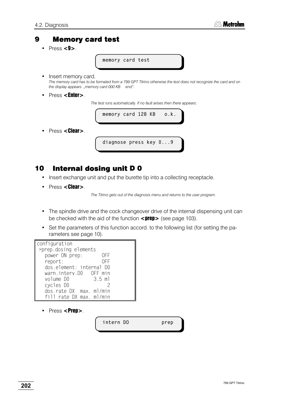 10 internal dosing unit d 0 | Metrohm 799 GPT Titrino User Manual | Page 206 / 242