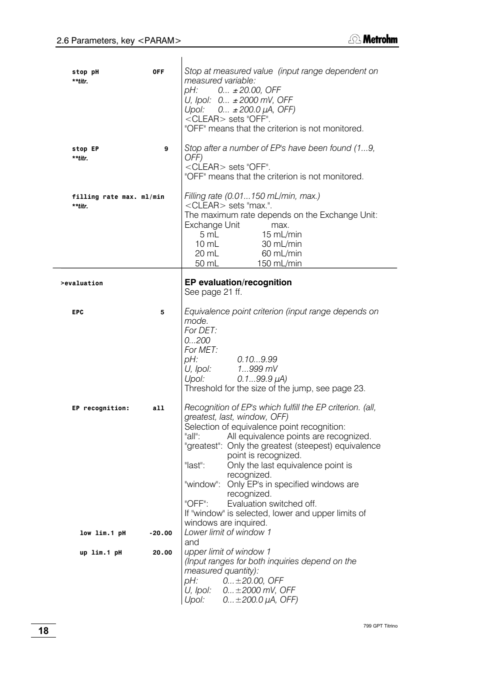 Metrohm 799 GPT Titrino User Manual | Page 22 / 242
