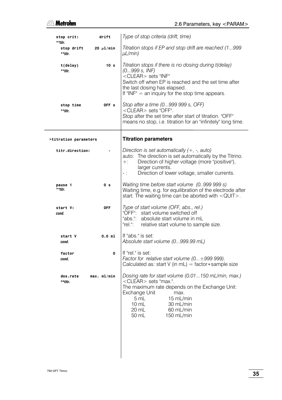 Metrohm 799 GPT Titrino User Manual | Page 39 / 242
