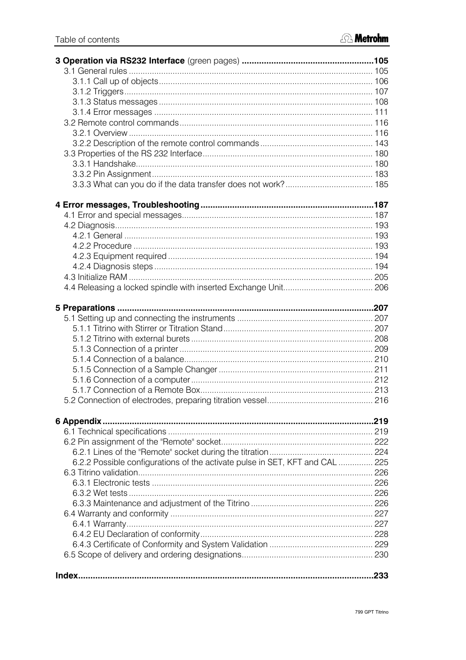 Metrohm 799 GPT Titrino User Manual | Page 4 / 242