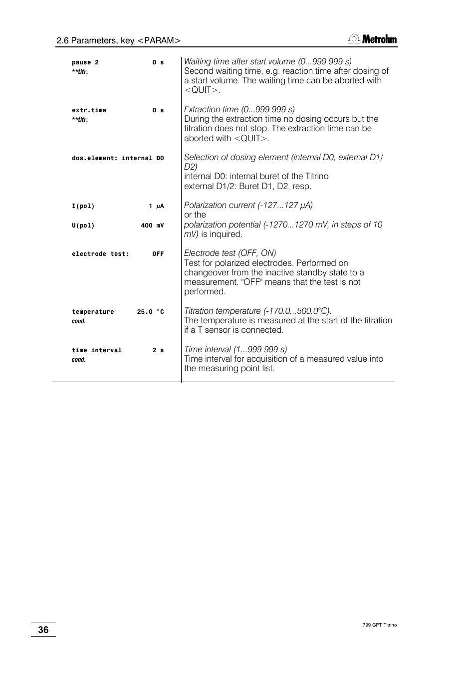 Metrohm 799 GPT Titrino User Manual | Page 40 / 242