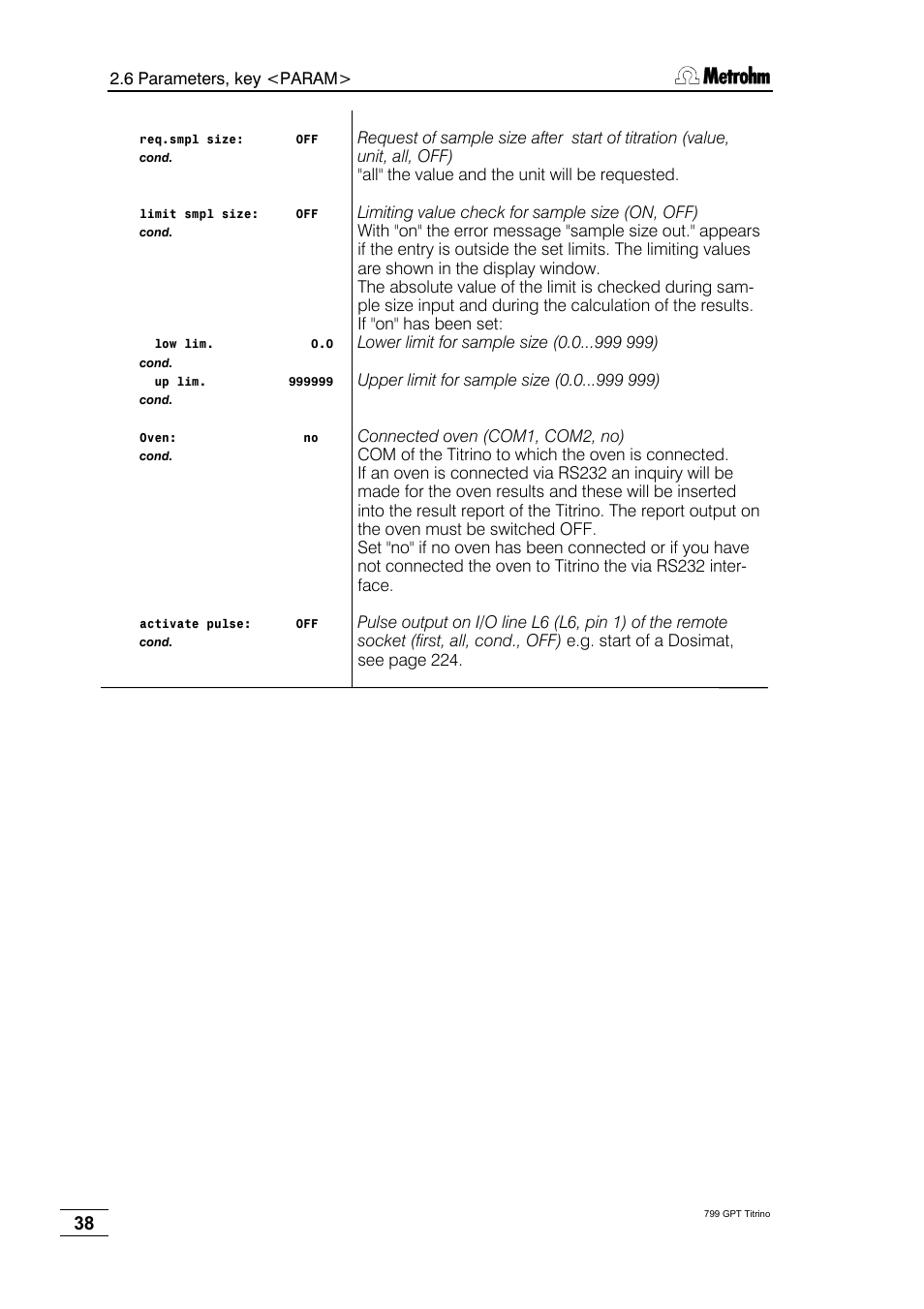 Metrohm 799 GPT Titrino User Manual | Page 42 / 242