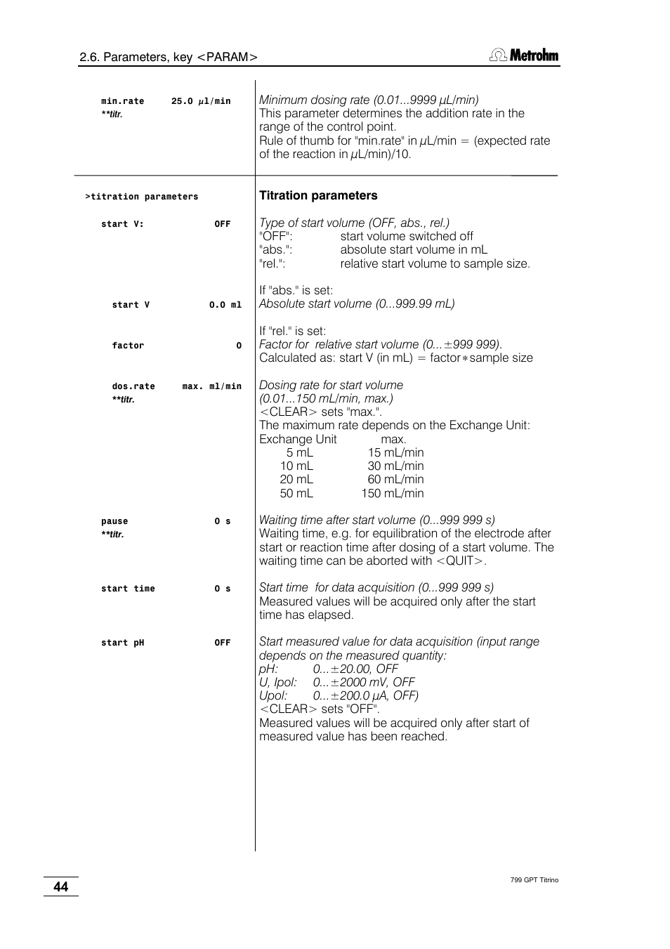 Metrohm 799 GPT Titrino User Manual | Page 48 / 242