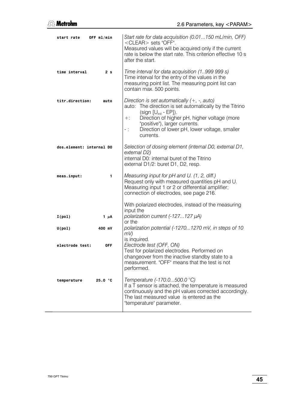 Metrohm 799 GPT Titrino User Manual | Page 49 / 242