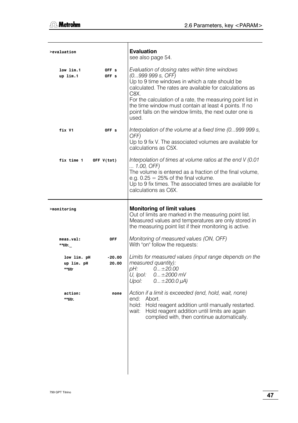Metrohm 799 GPT Titrino User Manual | Page 51 / 242