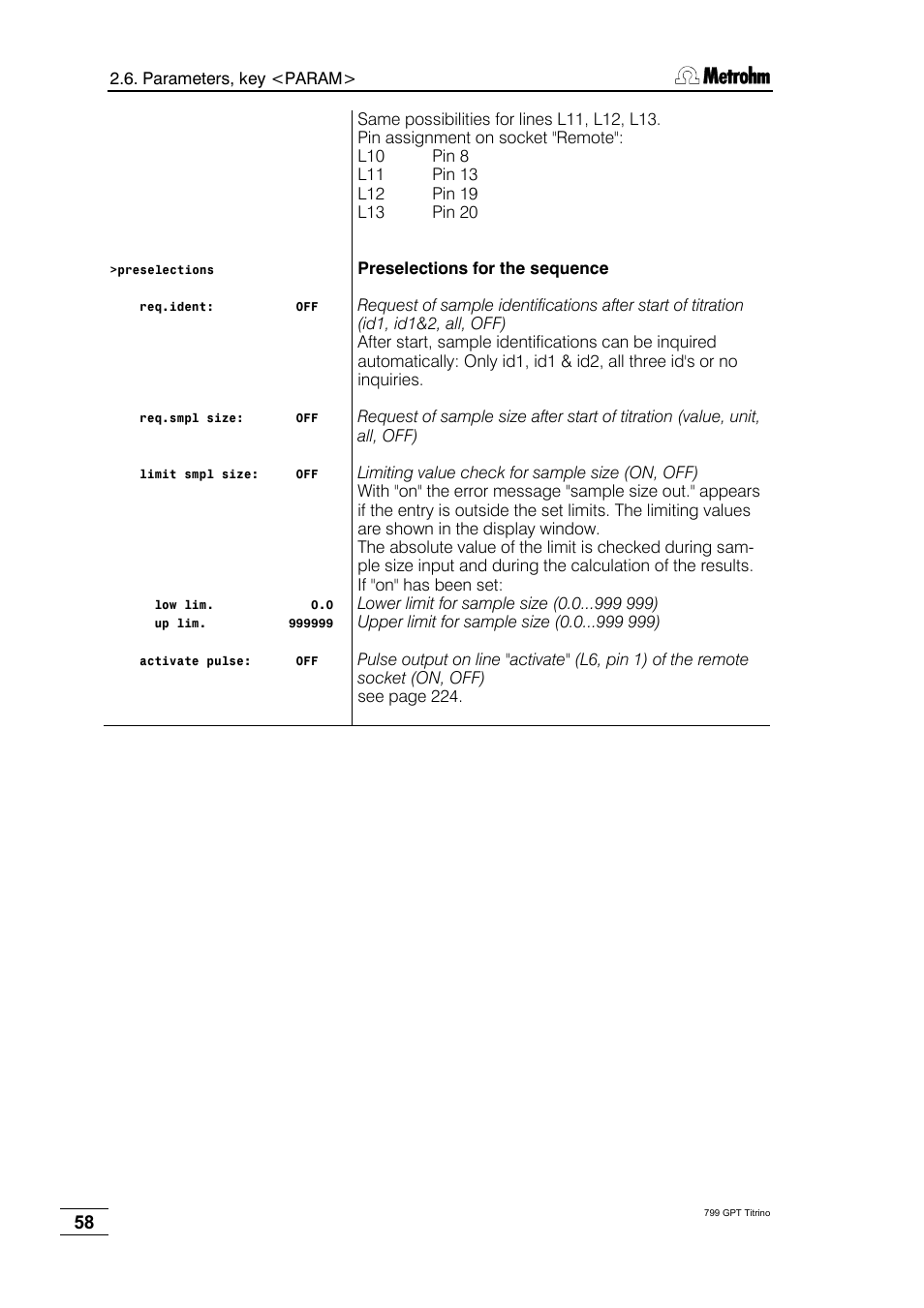 Metrohm 799 GPT Titrino User Manual | Page 62 / 242