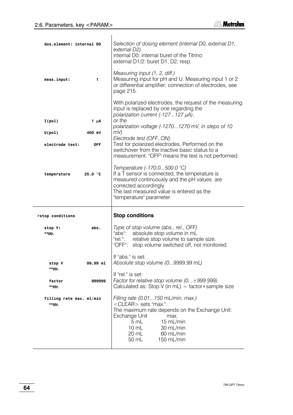 Metrohm 799 GPT Titrino User Manual | Page 68 / 242