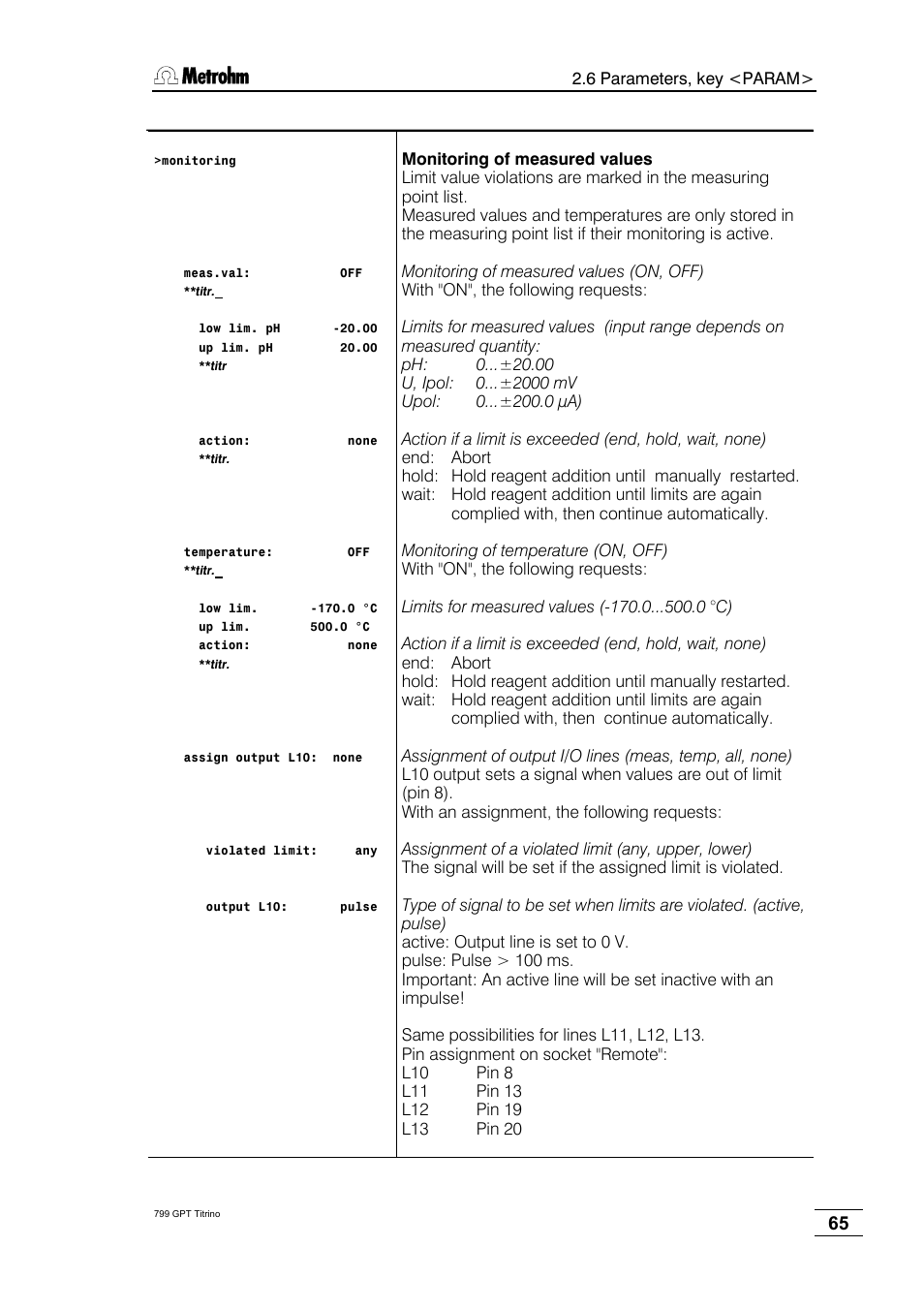 Metrohm 799 GPT Titrino User Manual | Page 69 / 242