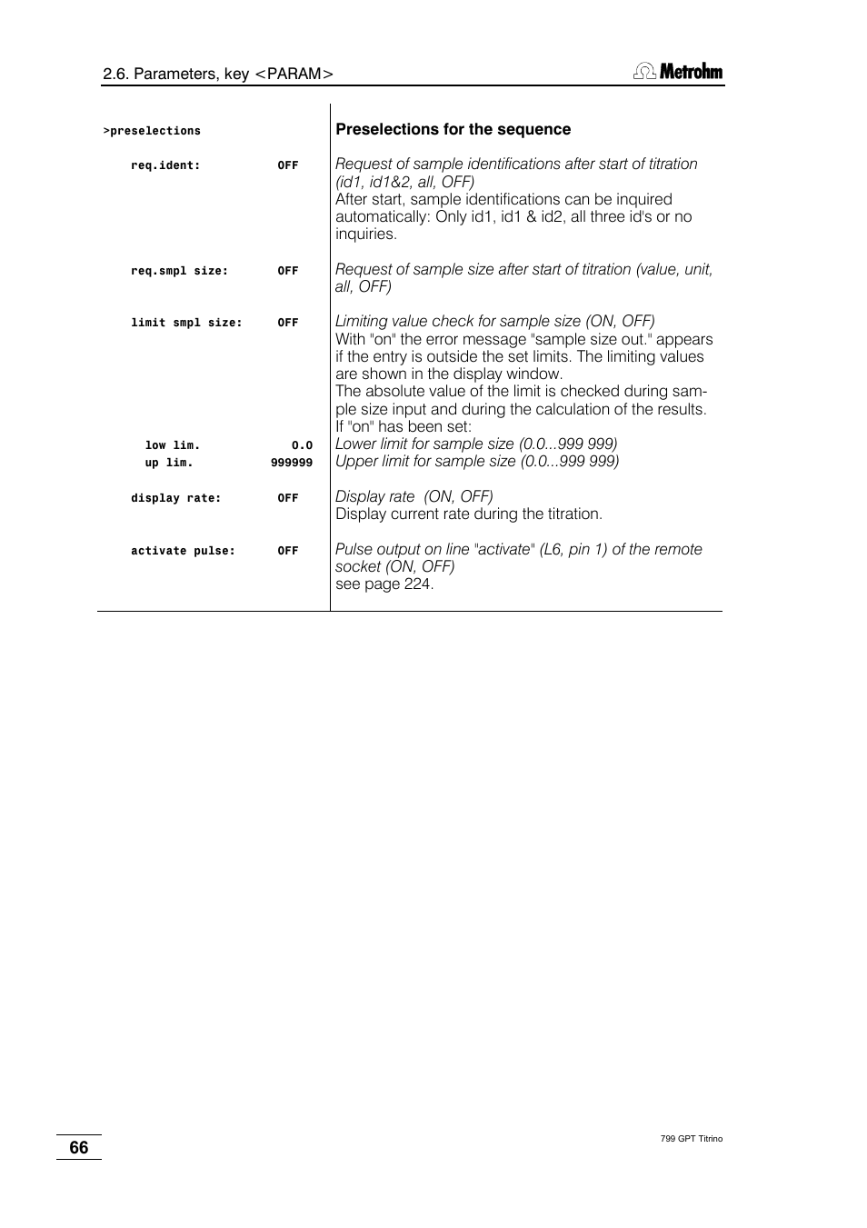 Metrohm 799 GPT Titrino User Manual | Page 70 / 242