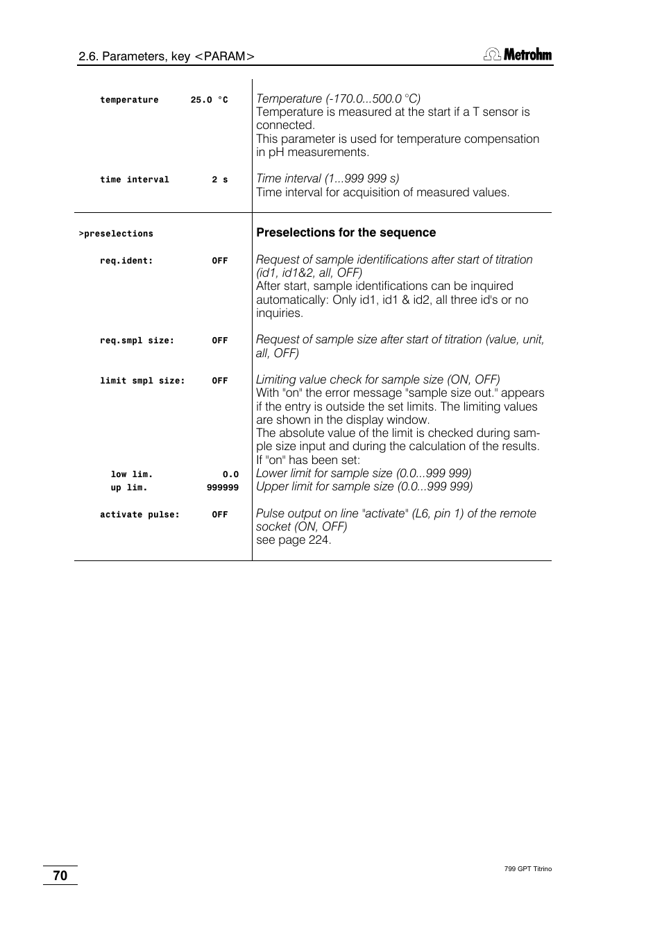 Metrohm 799 GPT Titrino User Manual | Page 74 / 242