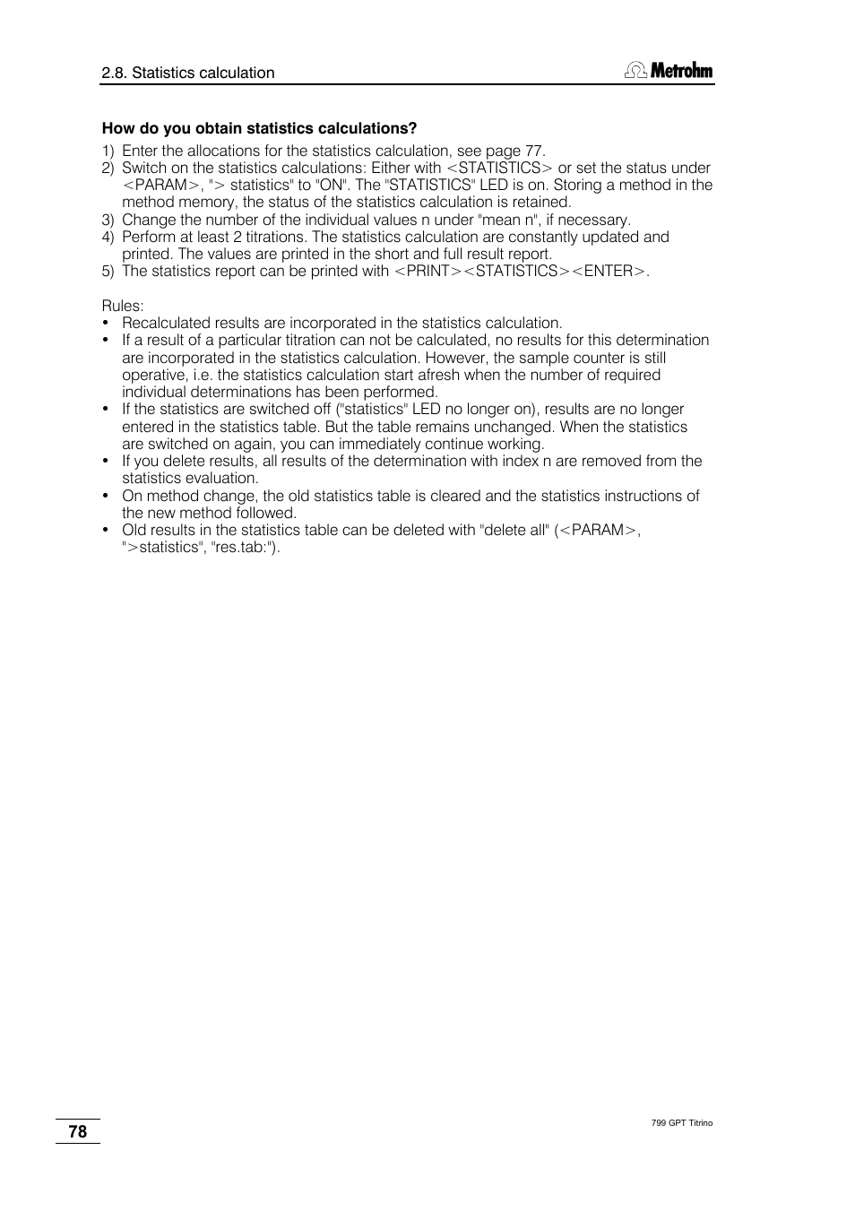 Metrohm 799 GPT Titrino User Manual | Page 82 / 242