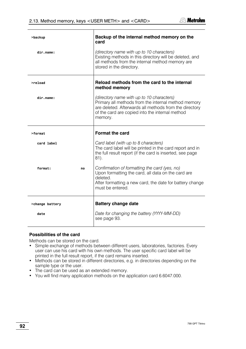 Metrohm 799 GPT Titrino User Manual | Page 96 / 242