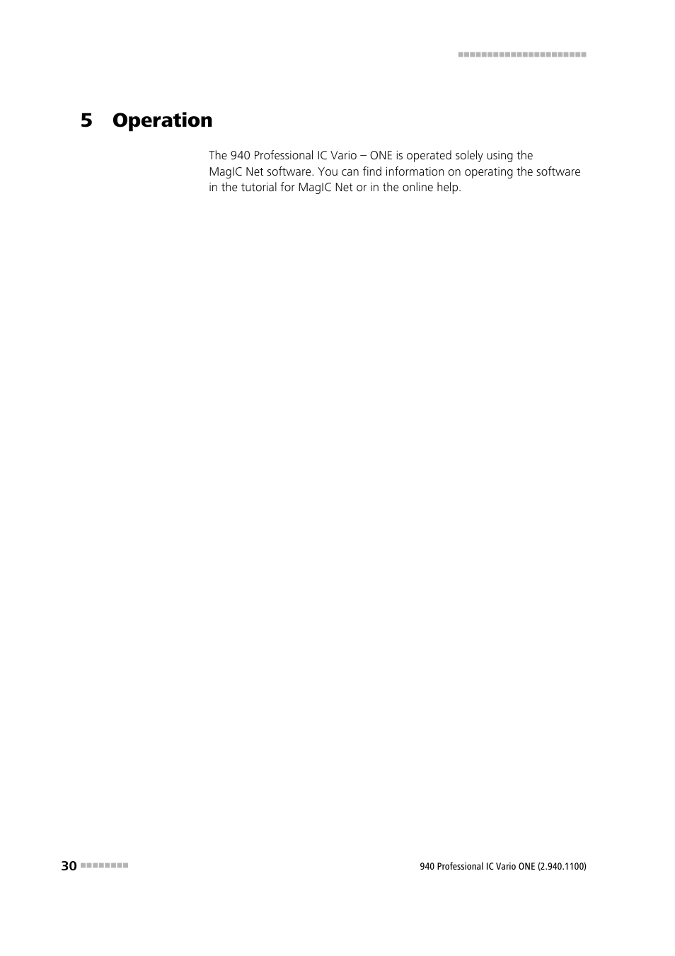 5 operation | Metrohm 940 Professional IC Vario User Manual | Page 38 / 43