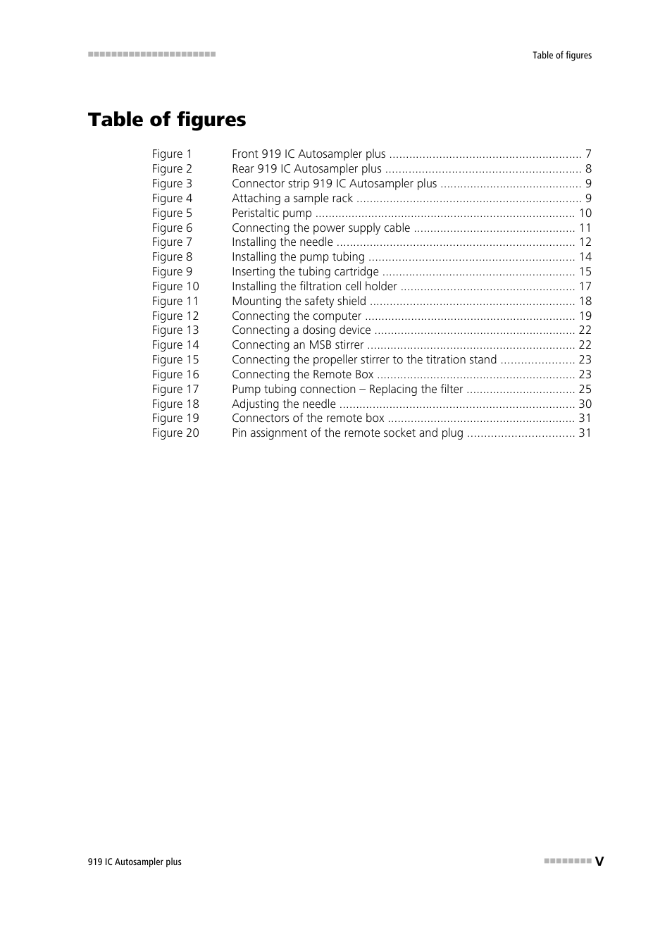 Table of figures | Metrohm 919 IC Autosampler plus User Manual | Page 7 / 48