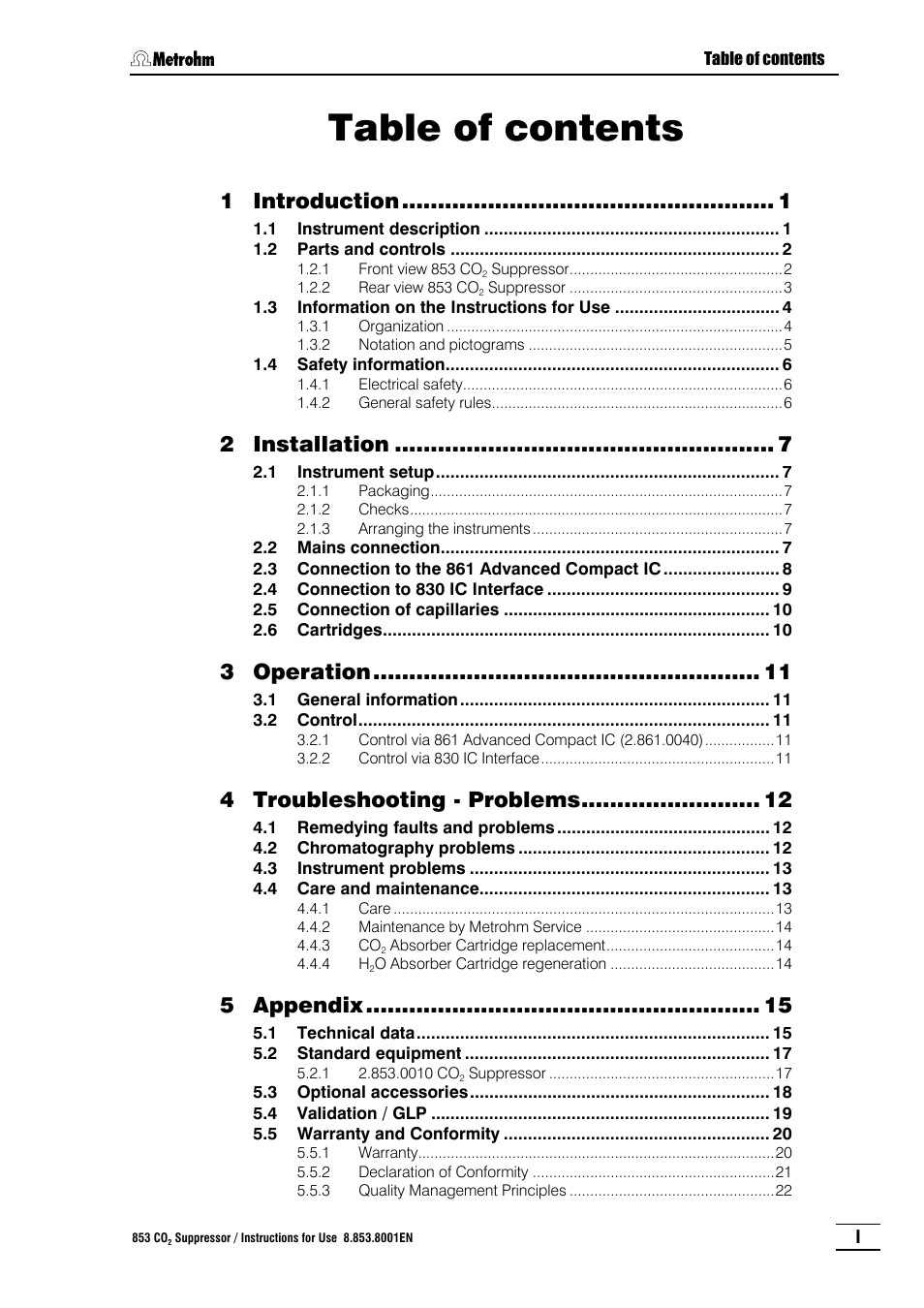 Metrohm 853 IC CO2 Suppressor User Manual | Page 5 / 29