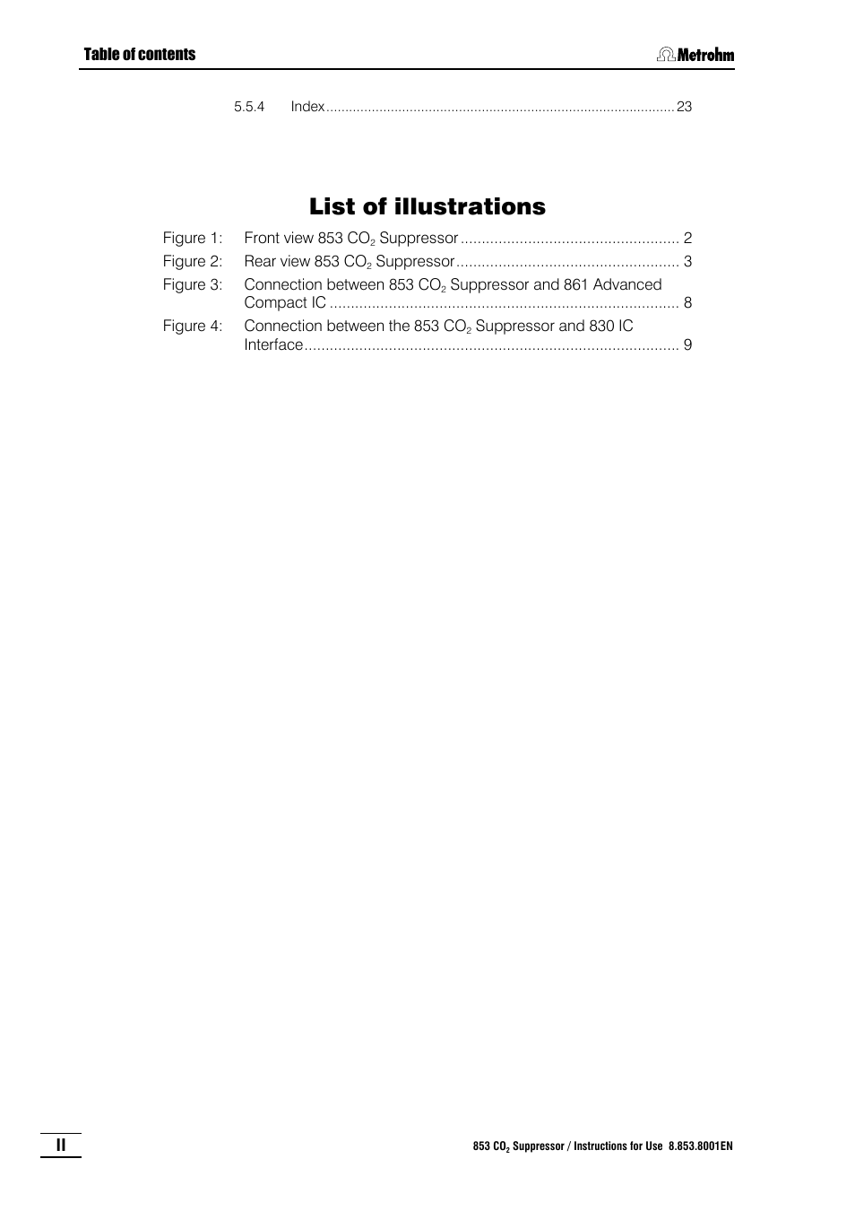 List of illustrations | Metrohm 853 IC CO2 Suppressor User Manual | Page 6 / 29