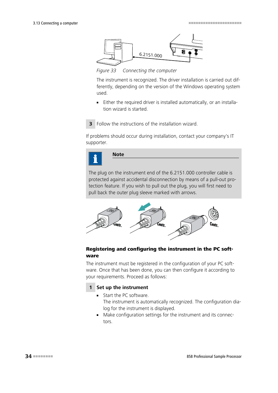 Figure 33, Connecting the computer | Metrohm 858 Professional Sample Processor User Manual | Page 42 / 105