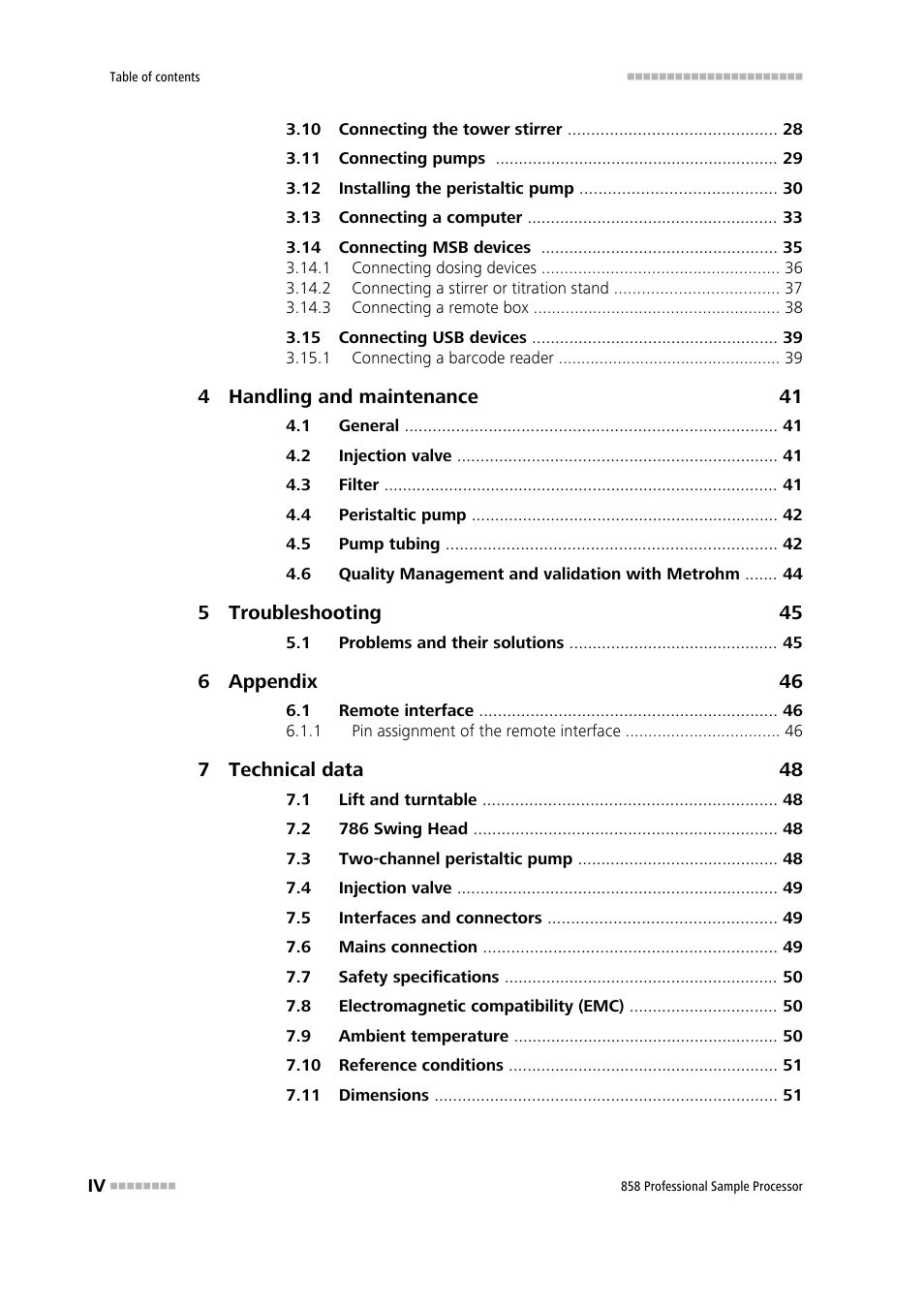 Metrohm 858 Professional Sample Processor User Manual | Page 6 / 105