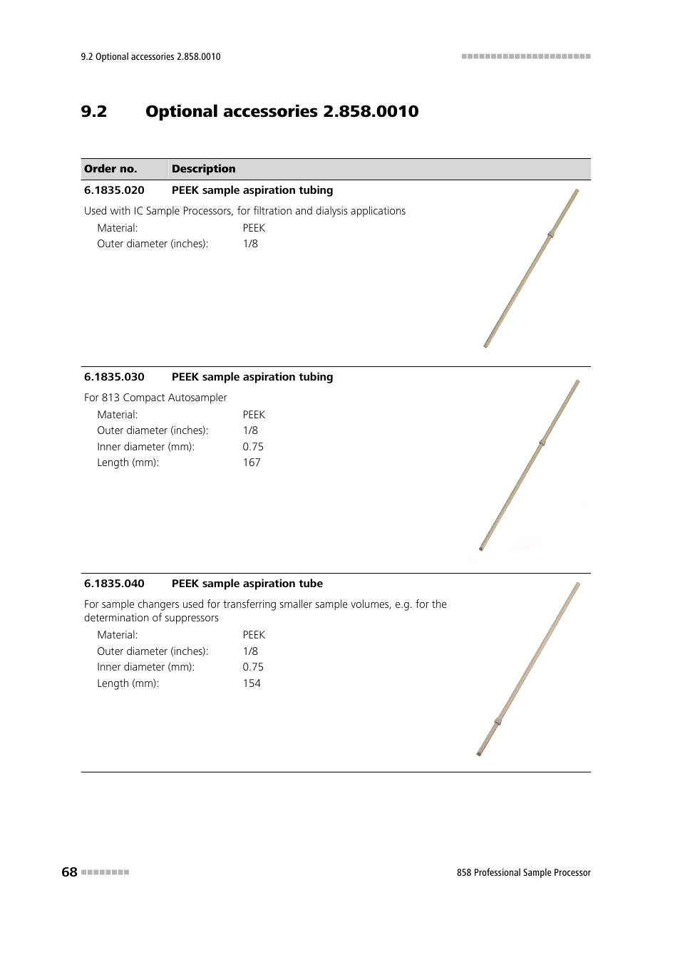 2 optional accessories 2.858.0010, Optional accessories 2.858.0010 | Metrohm 858 Professional Sample Processor User Manual | Page 76 / 105