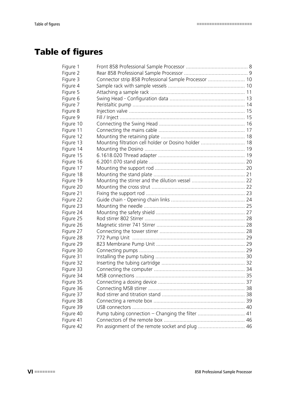 Table of figures | Metrohm 858 Professional Sample Processor User Manual | Page 8 / 105